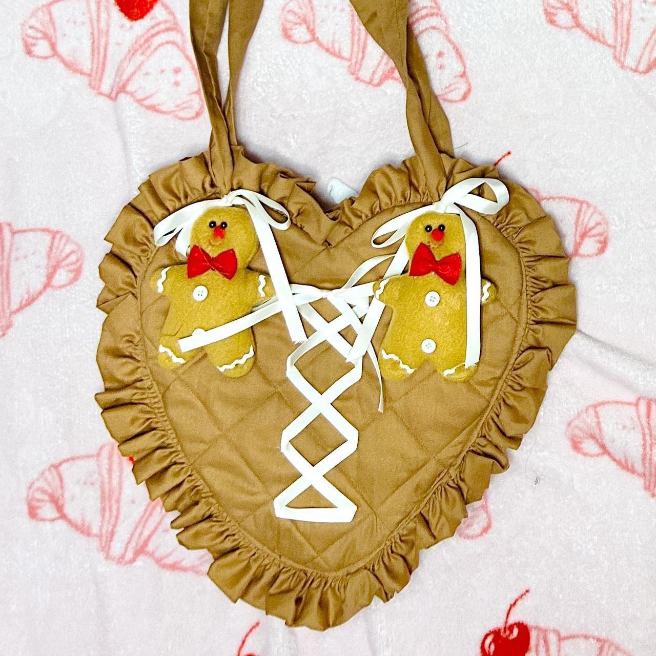 gingerbread heart tote bag
