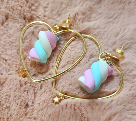 kawaii marshmallow star earrings