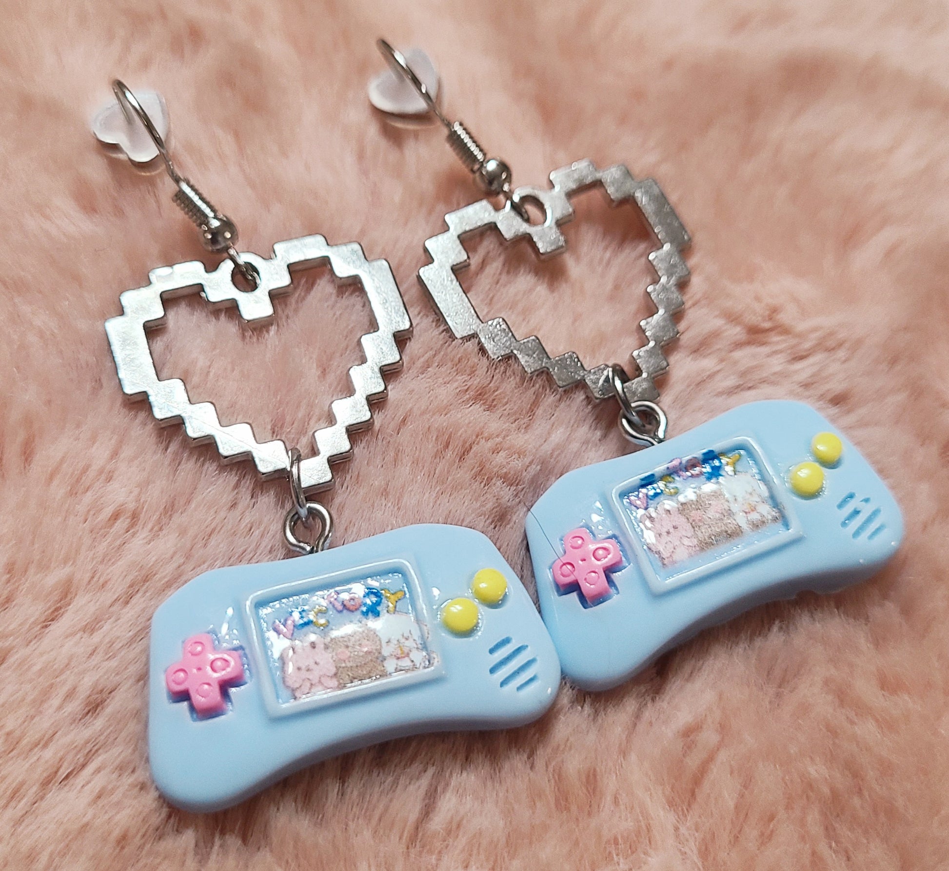 kawaii girly gamer earring blue