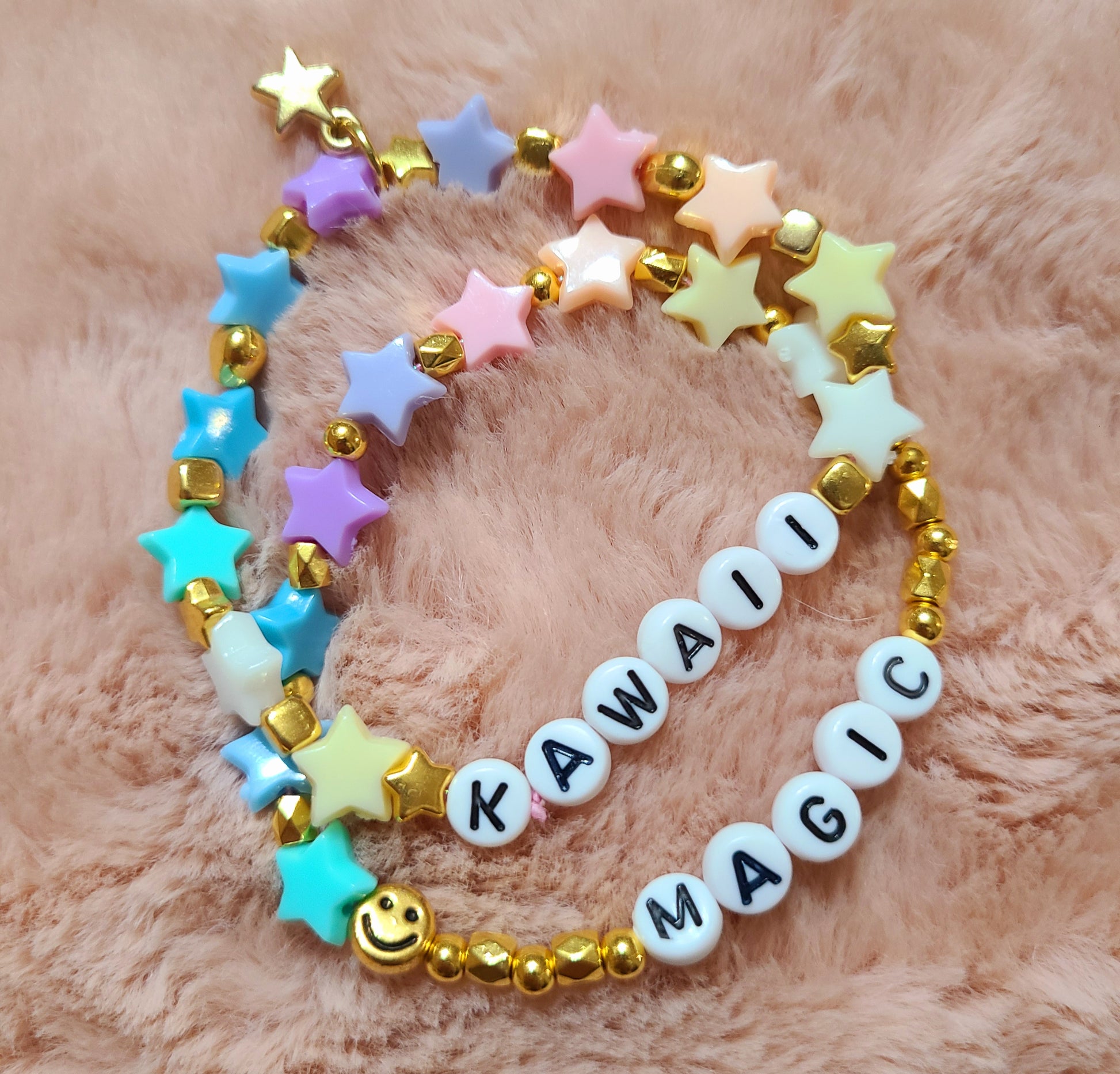 2 pair kawaii pastel star bracelets