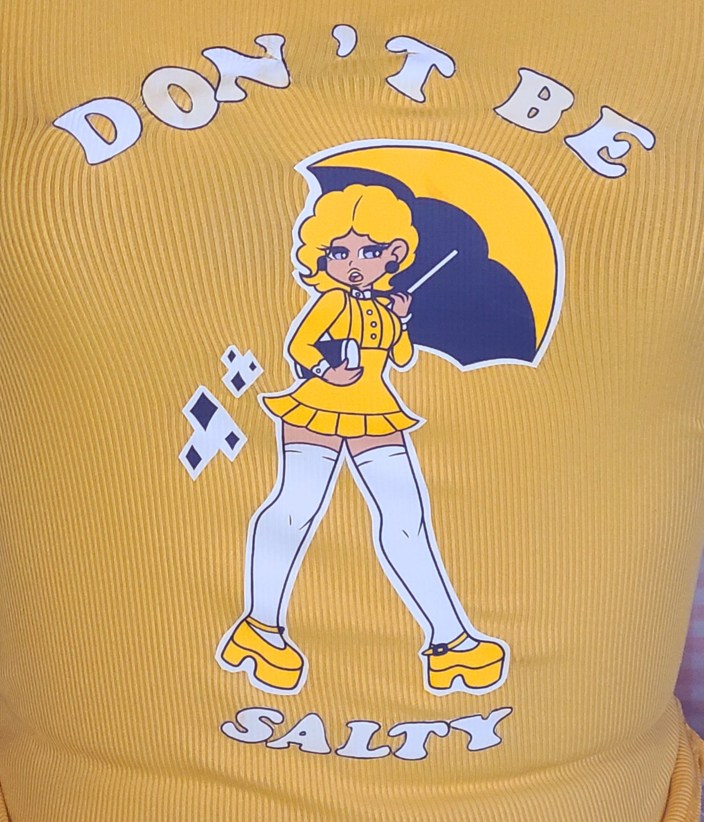 kawaii dont be salty top close up view