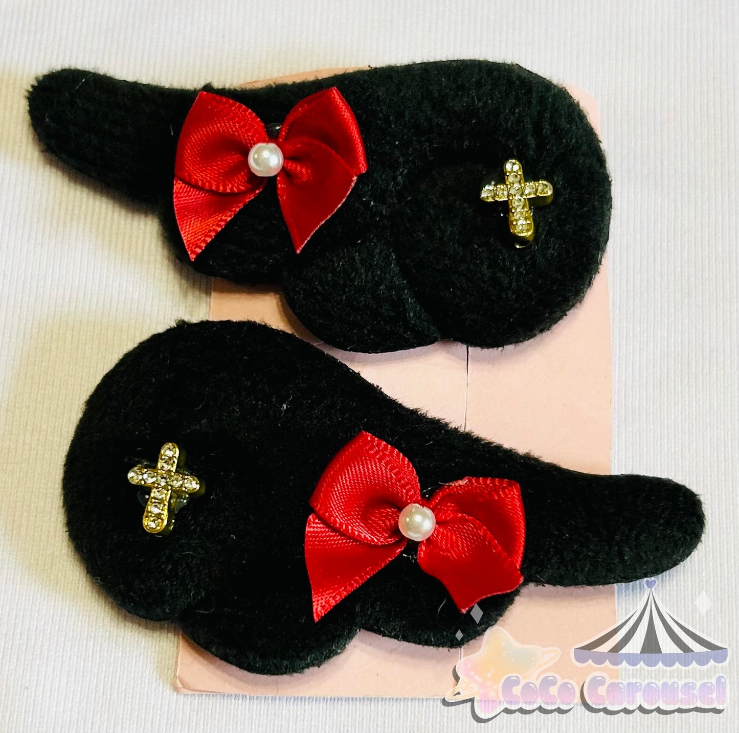 kawaii goth wing hairclips