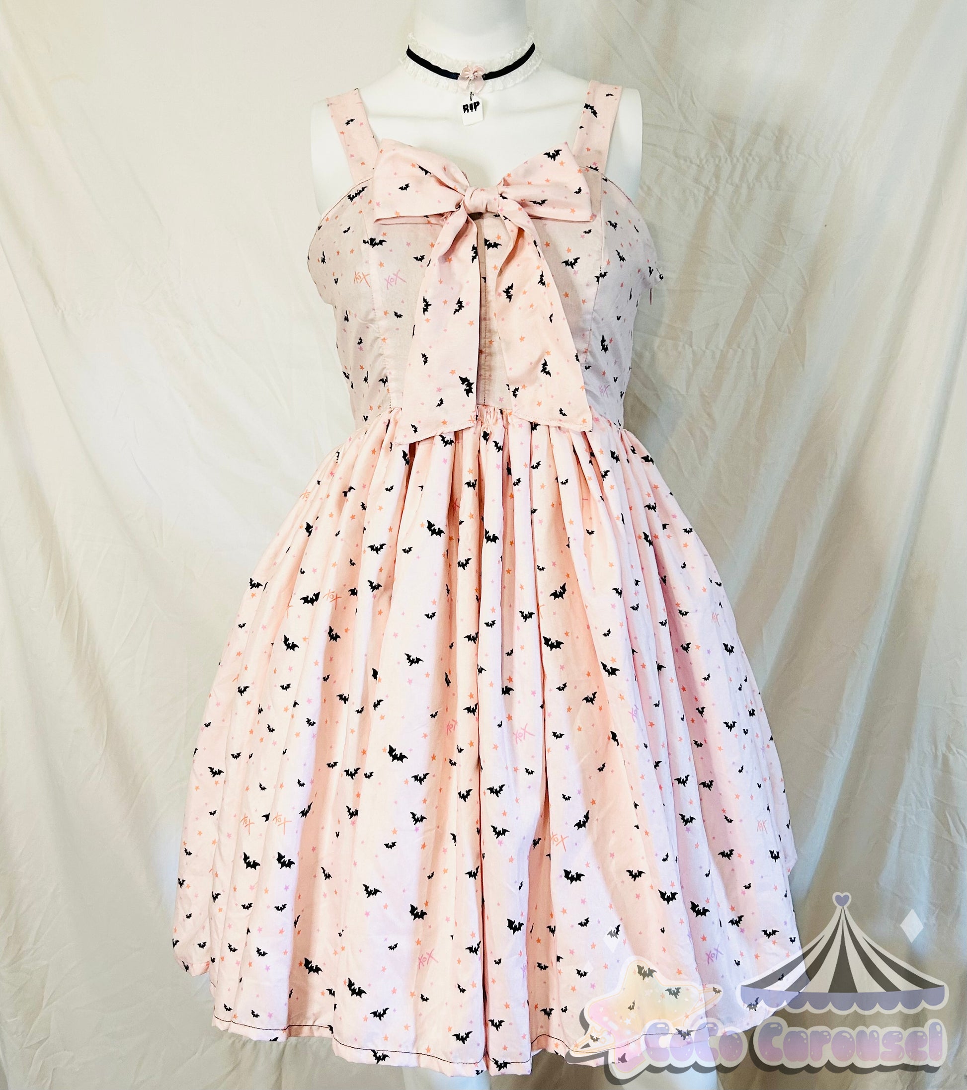 kawaii bats Lolita dress front view
