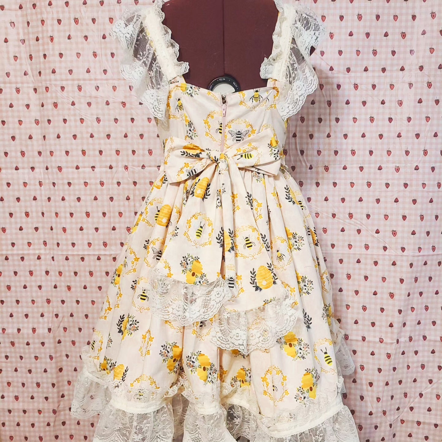 kawaii Honey Bee Lolita Dress back view