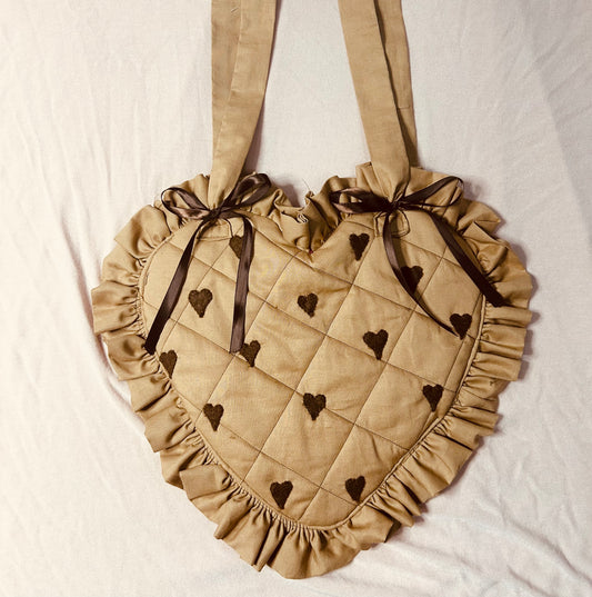 coco chip cookie heart ruffle bag