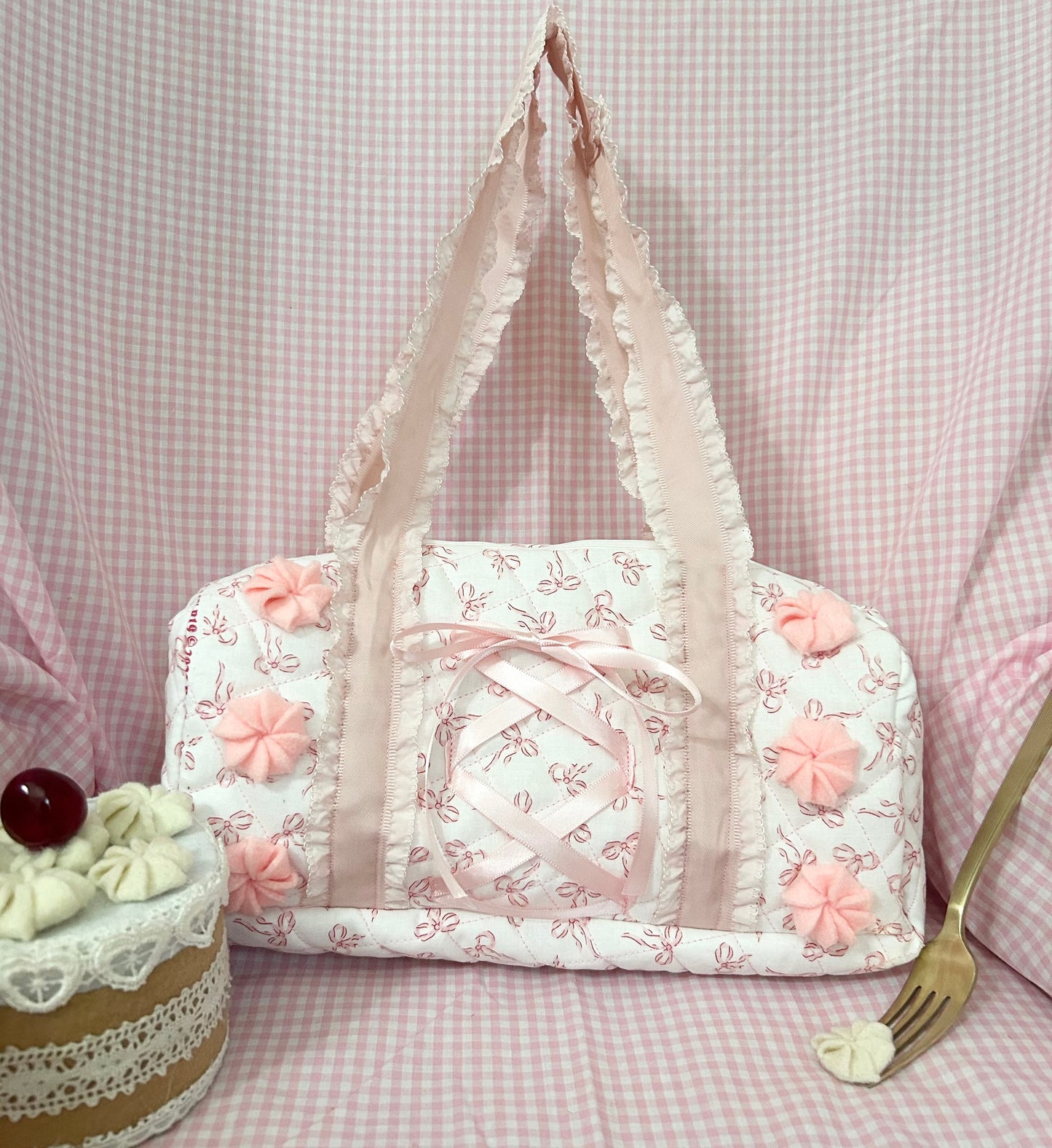 Ribbon Print Mini Duffle bag